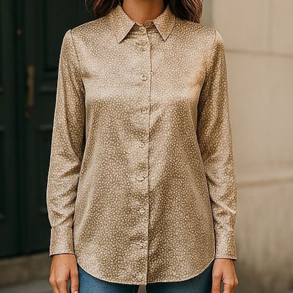 Japna Metallic Leopard Print Blouse